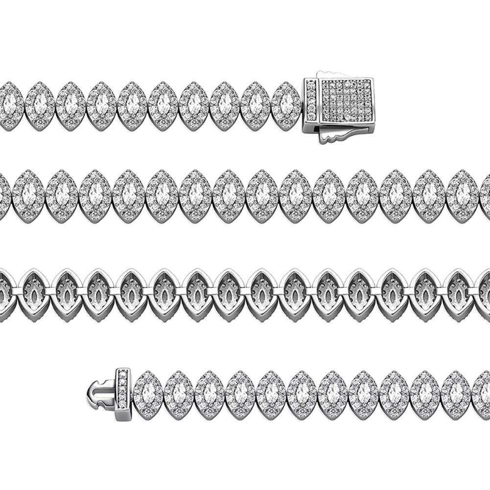 Marquise Cut Cluster Tennis Bracelet 14K - ICECI