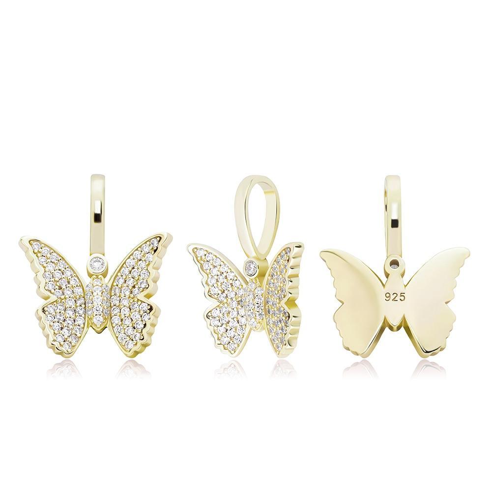 MINI BUTTERFLY PENDANT 14K X STERLING SILVER - ICECI