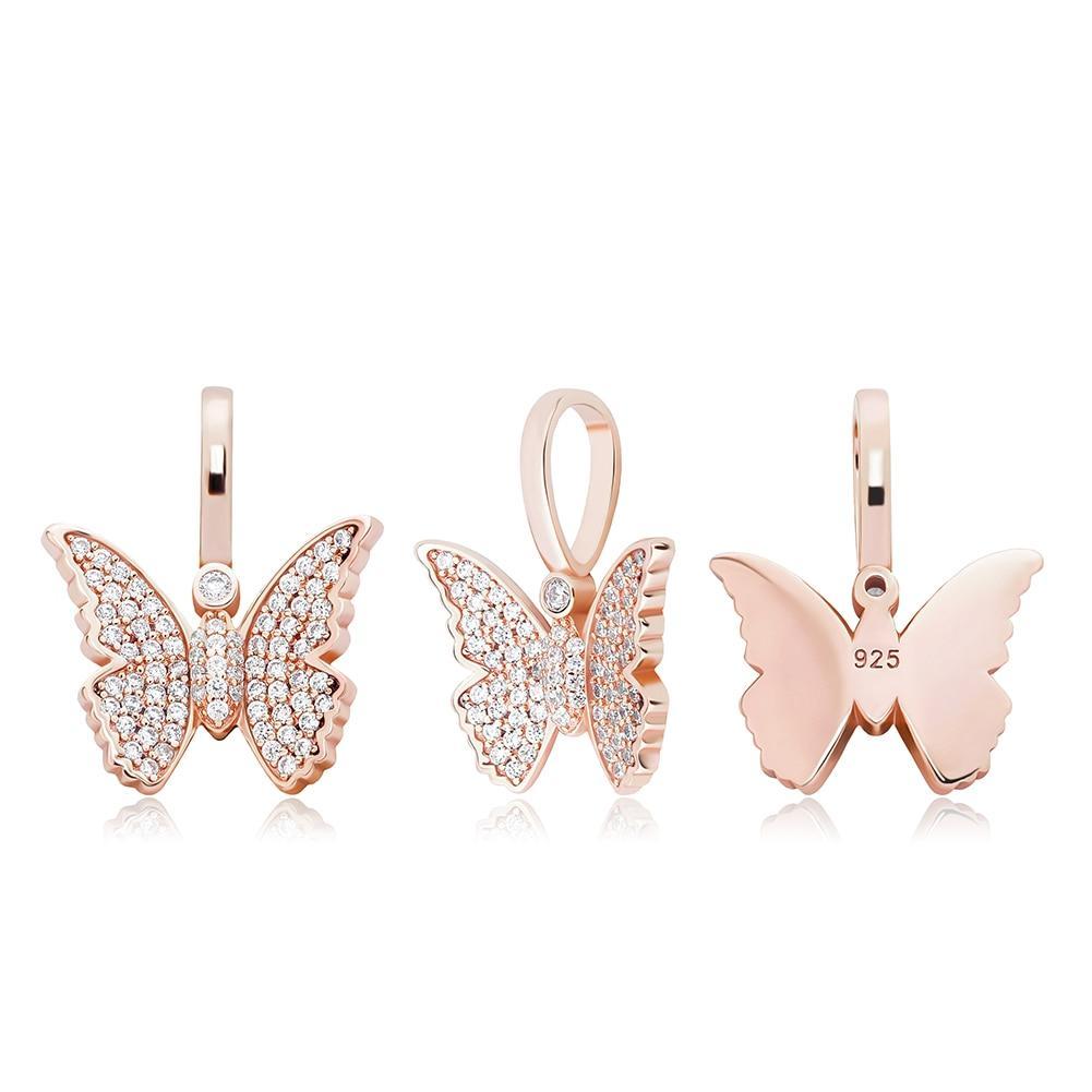 MINI BUTTERFLY PENDANT 14K X STERLING SILVER - ICECI