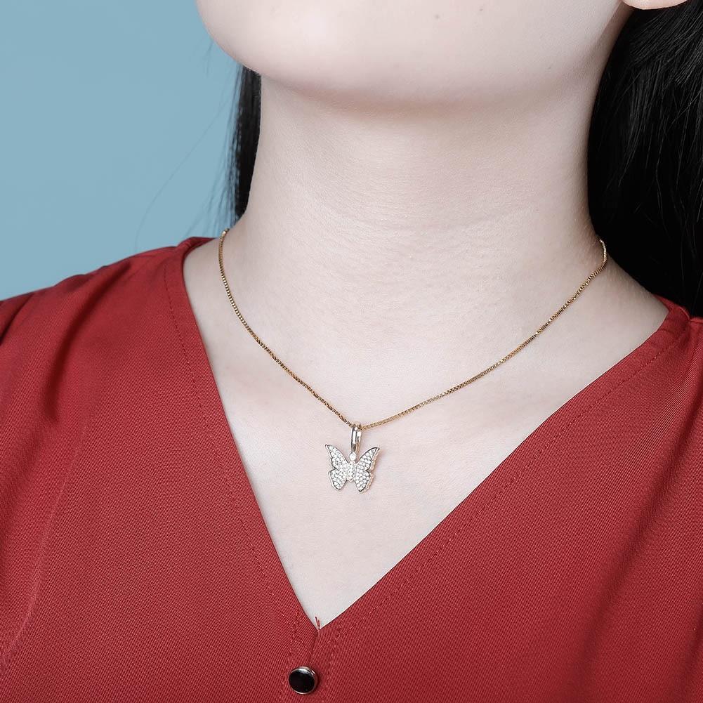 MINI BUTTERFLY PENDANT 14K X STERLING SILVER - ICECI