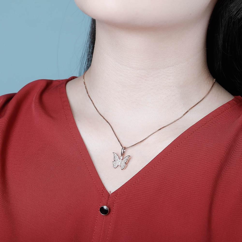 MINI BUTTERFLY PENDANT 14K X STERLING SILVER - ICECI