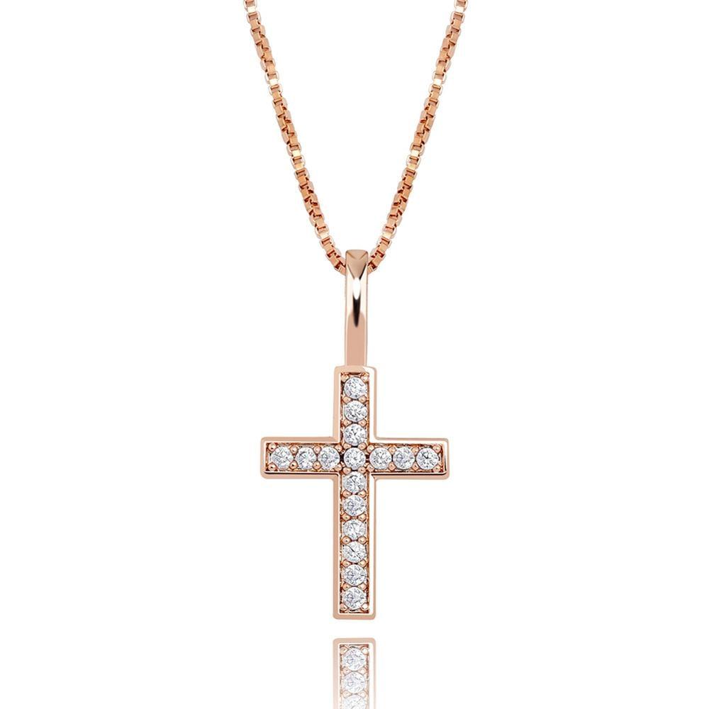 MINI CROSS PENDANT 14K X STERLING SILVER - ICECI