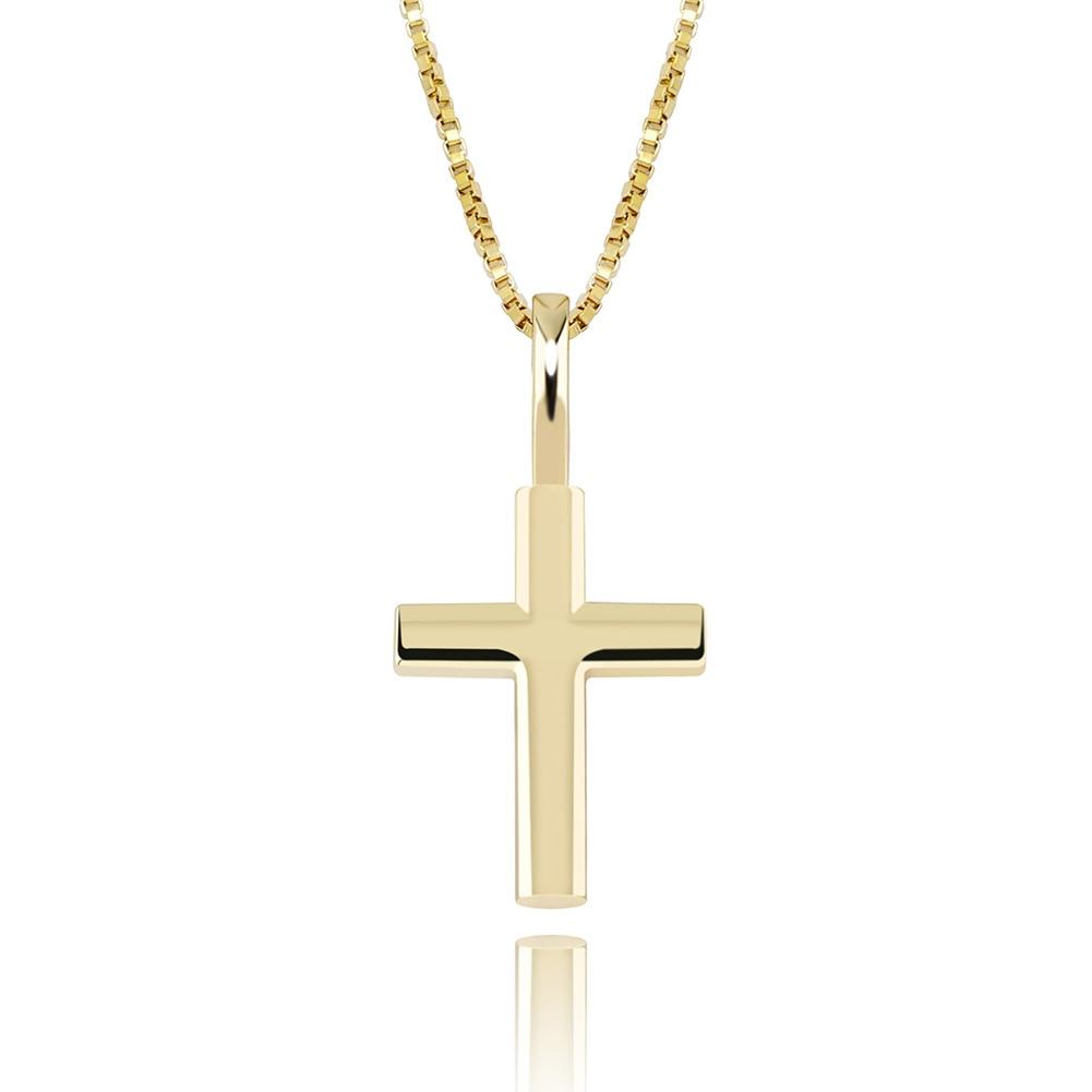 MINI CROSS PENDANT 14K X STERLING SILVER - ICECI