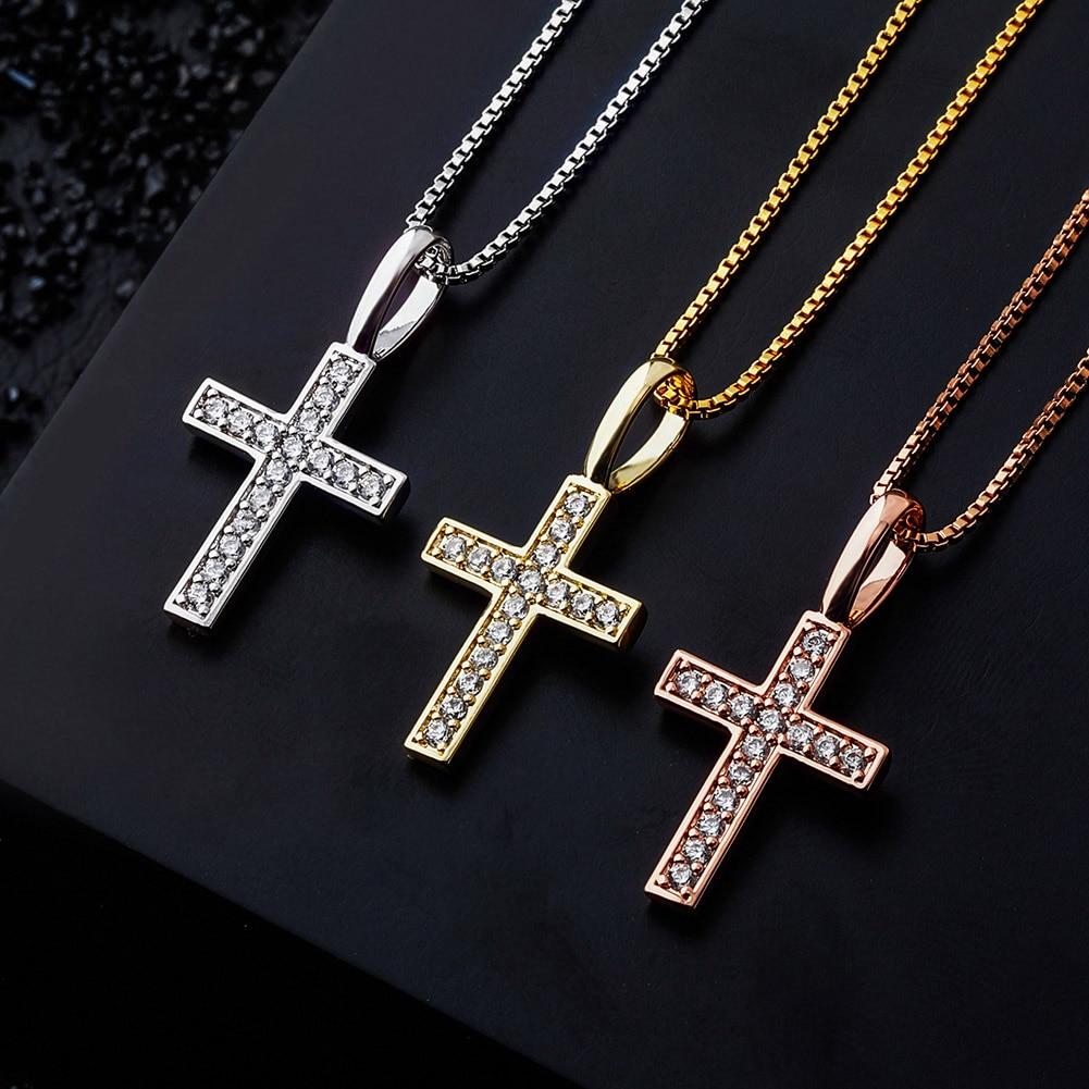 MINI CROSS PENDANT 14K X STERLING SILVER - ICECI