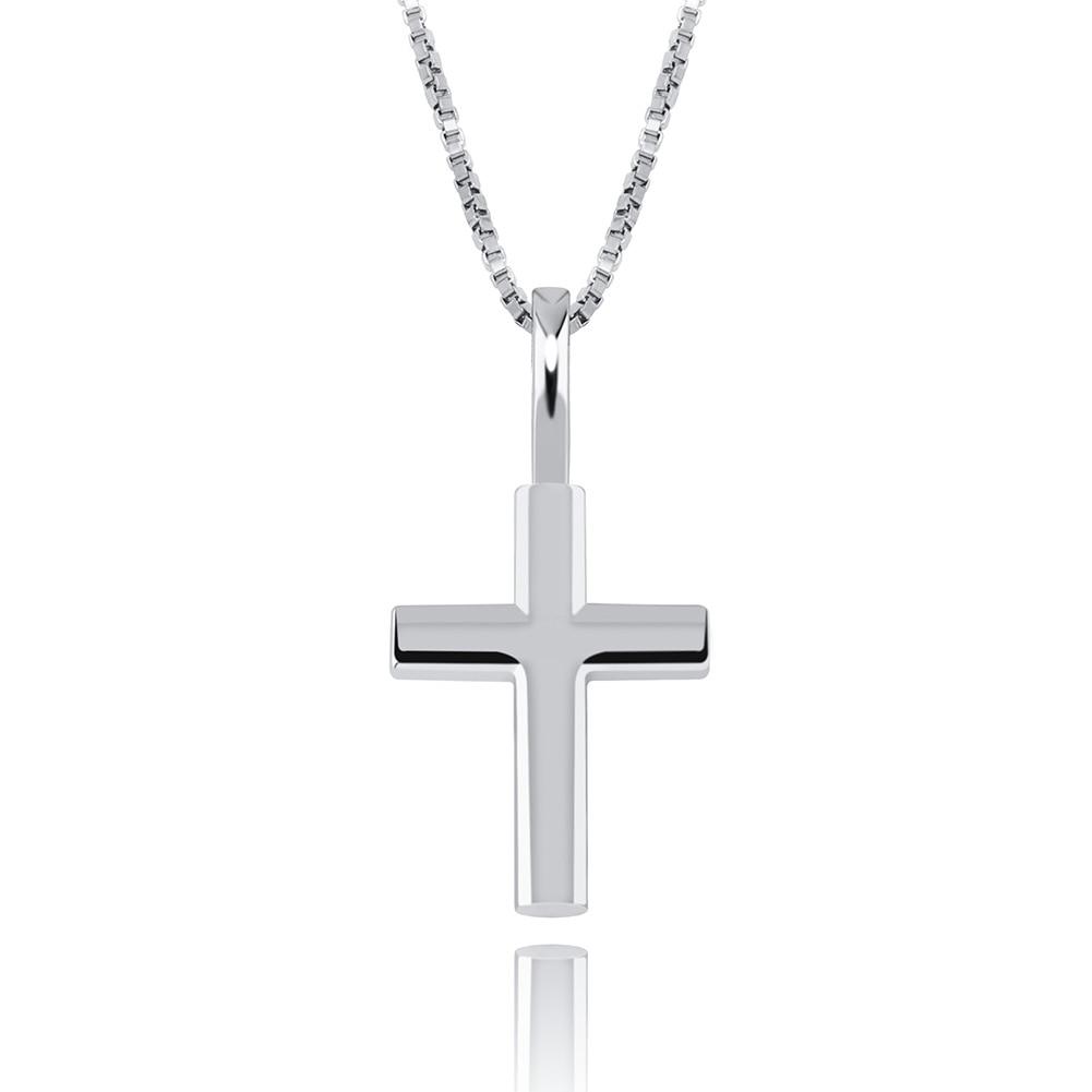 MINI CROSS PENDANT 14K X STERLING SILVER - ICECI