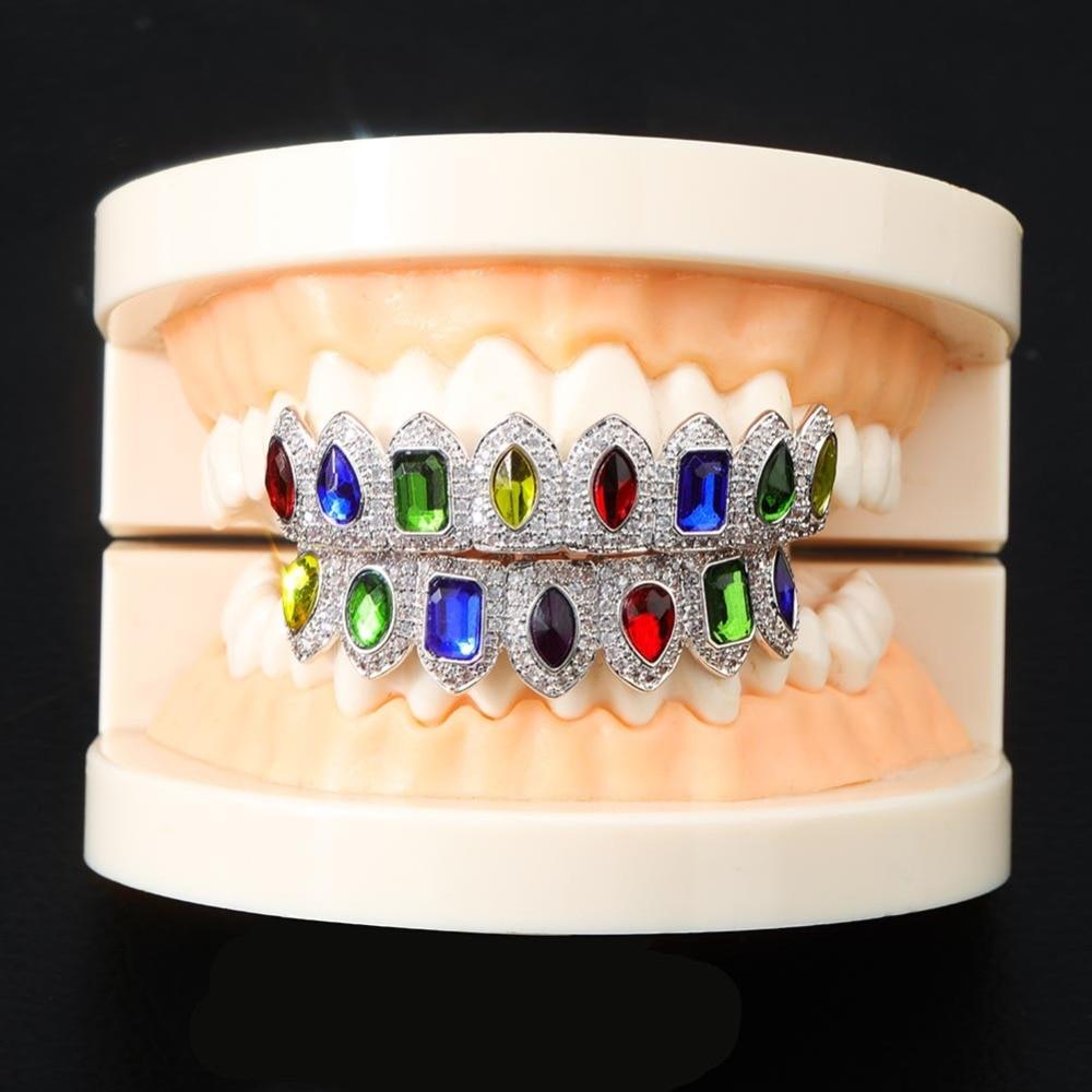 MIX GEMSTONES GRILLZ 14K - ICECI