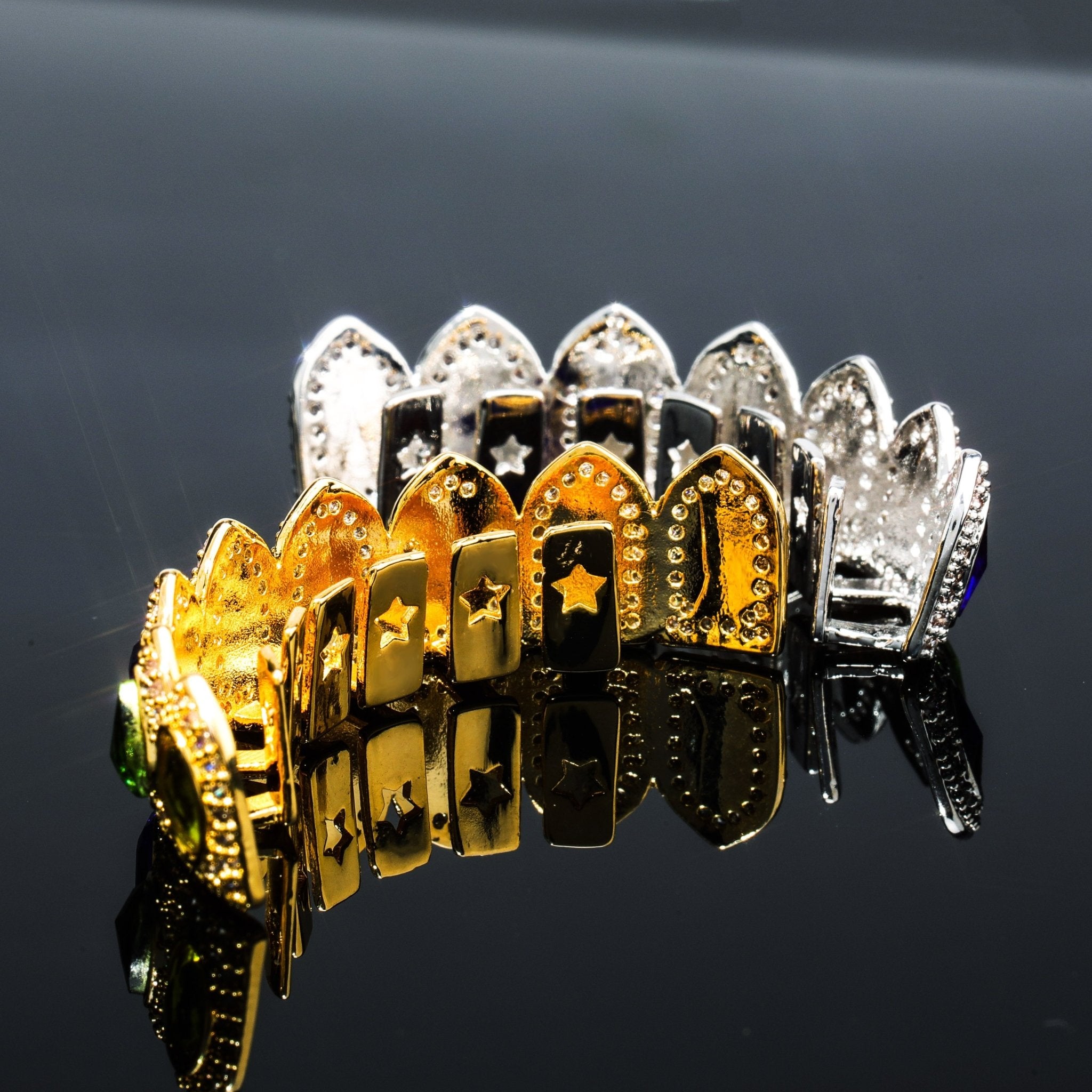 MIX GEMSTONES GRILLZ 14K - ICECI