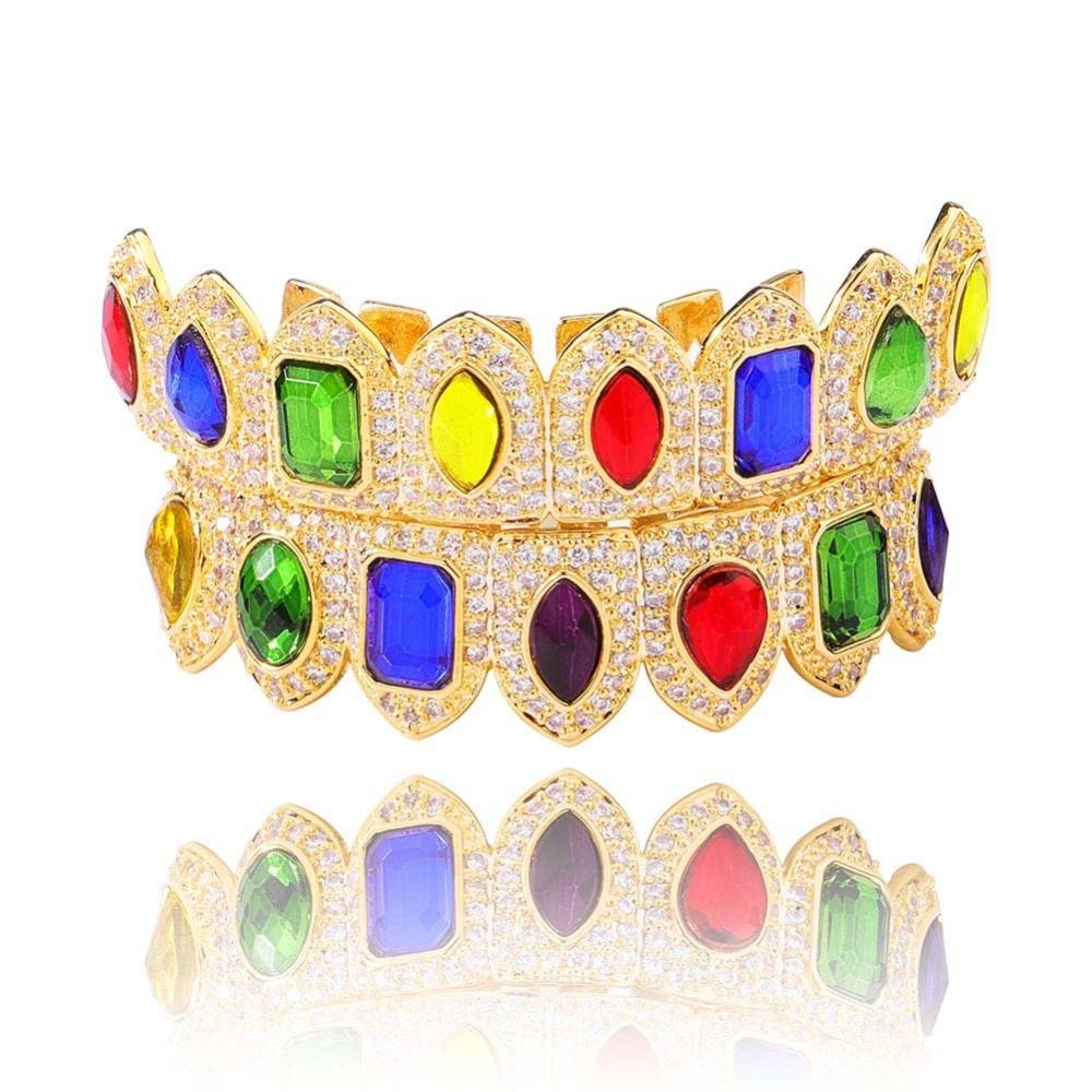 MIX GEMSTONES GRILLZ 14K - ICECI