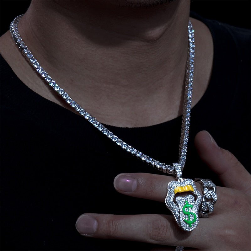 Money Mouth Pendant 18K x Moissanite - ICECI