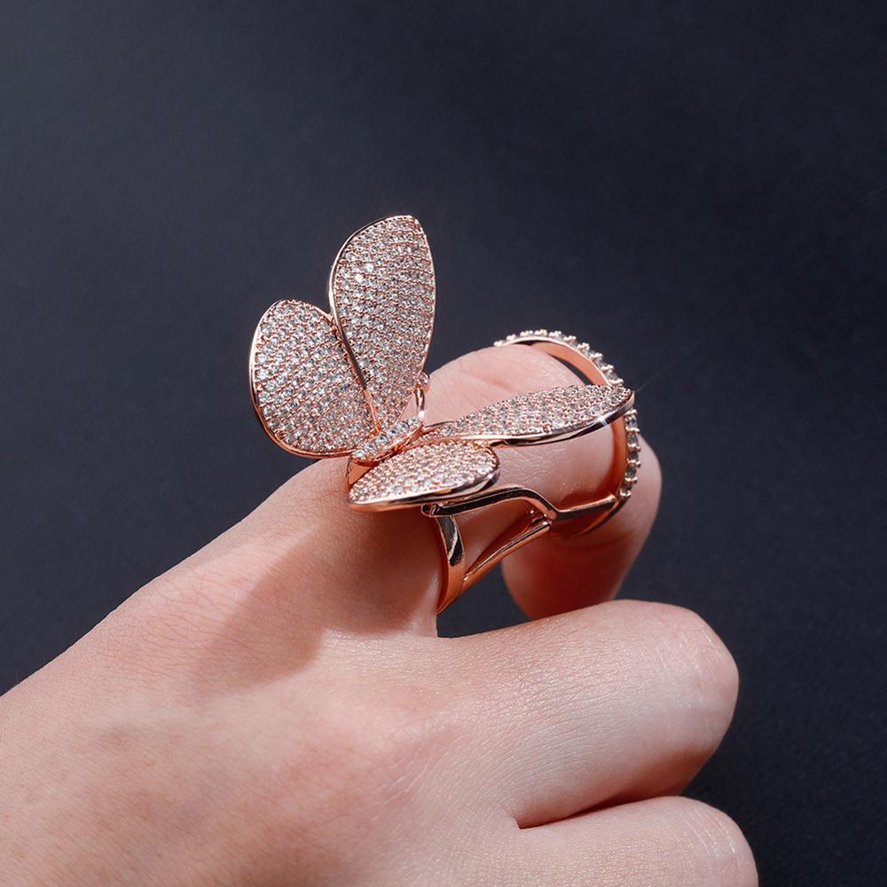 MOVEABLE BUTTERFLY RING 14K - ICECI