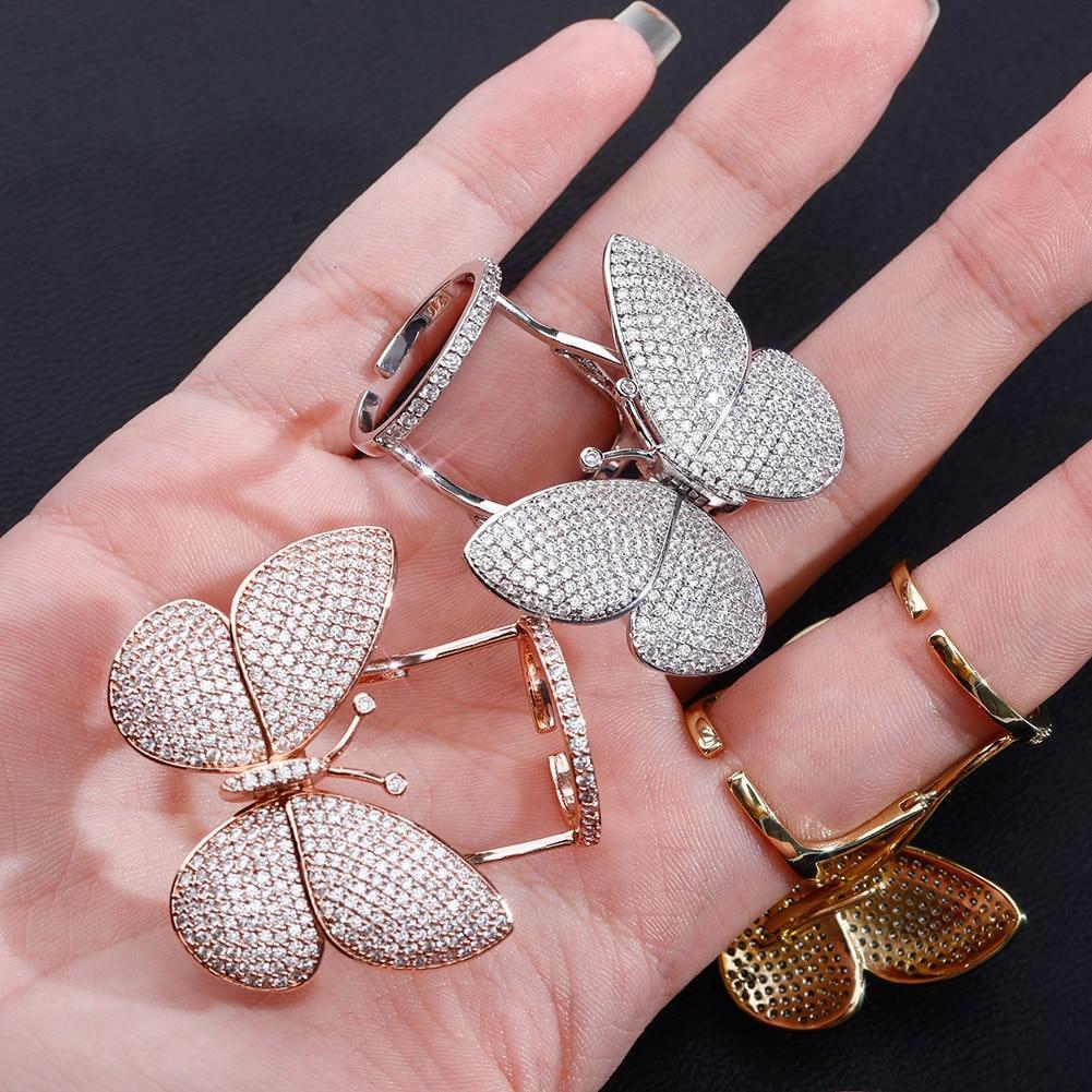 MOVEABLE BUTTERFLY RING 14K - ICECI