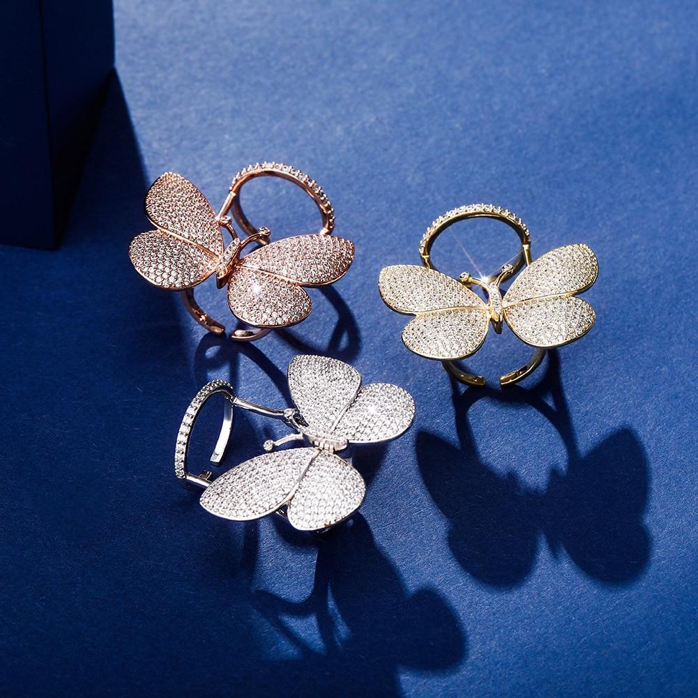 MOVEABLE BUTTERFLY RING 14K - ICECI