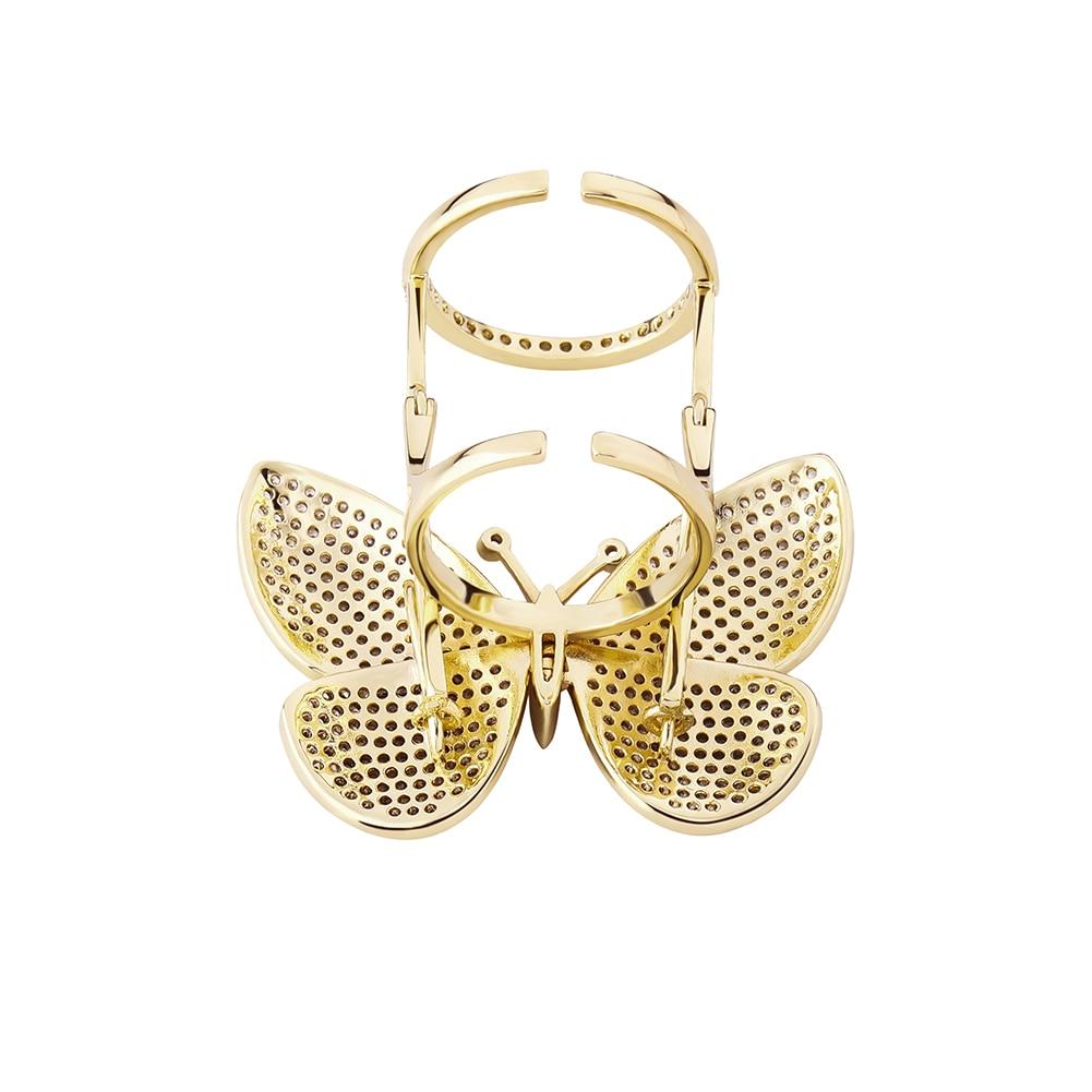 MOVEABLE BUTTERFLY RING 14K - ICECI