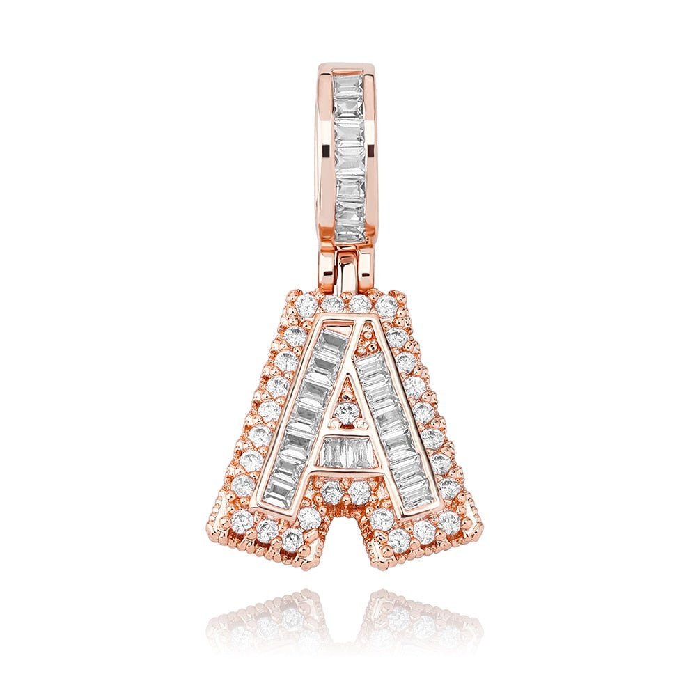 Multi-Layer Baguette Letter Pendant 14K - ICECI