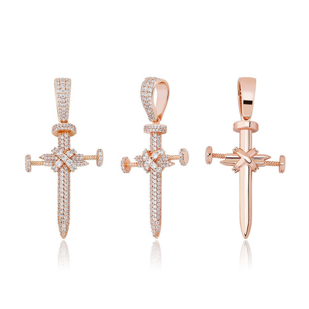 NAIL CROSS PENDANT 14K - ICECI
