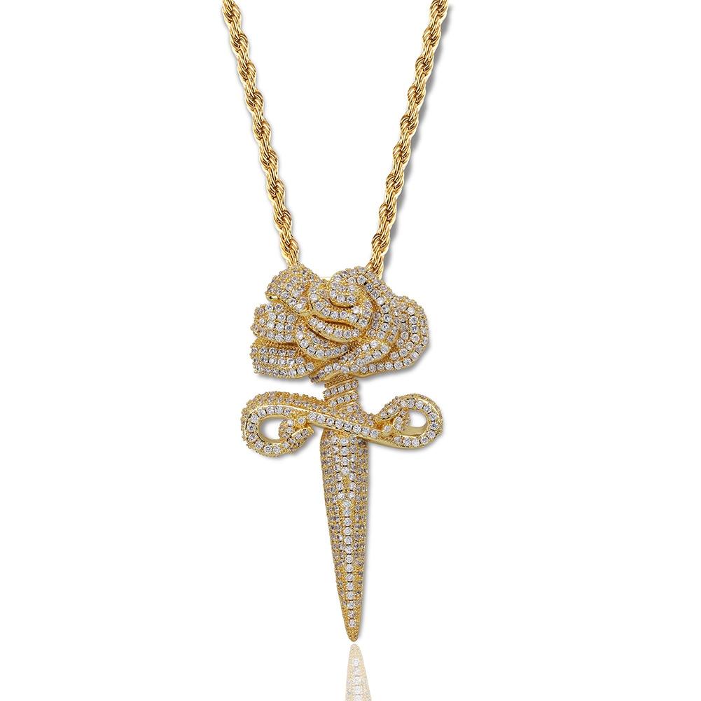 ROSE DAGGER PENDANT 14K - ICECI