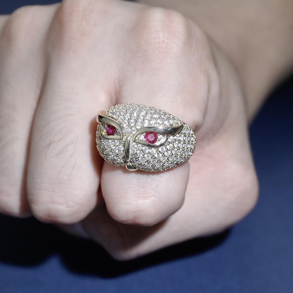 RUBY SNOWY OWL RING 14K - ICECI