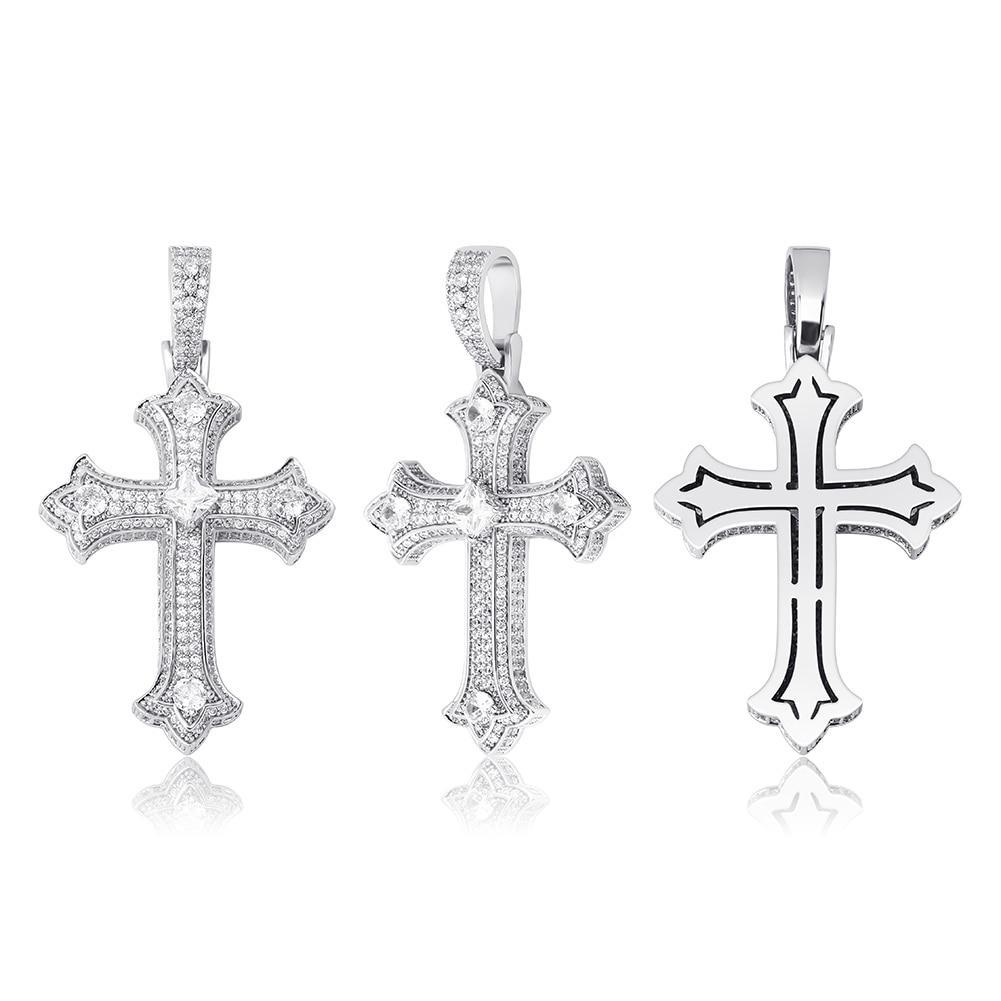 SOLITAIRE PATONCE CROSS PENDANT 14K - ICECI