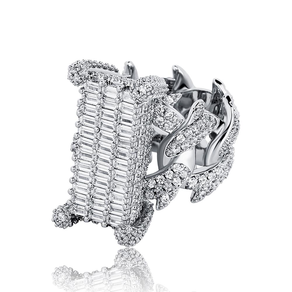 THORN BAGUETTE CUBAN RING 14K - ICECI