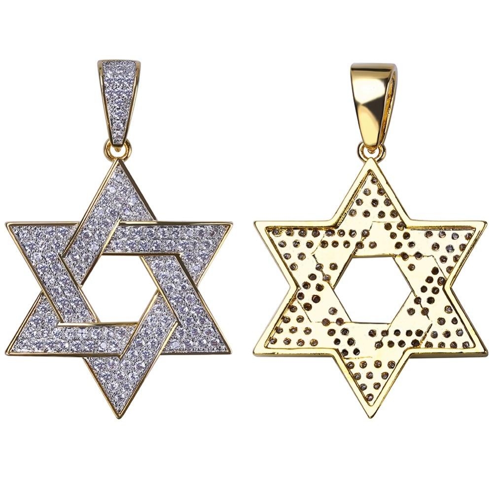 TWO-TONE STAR OF DAVID PENDANT 18K - ICECI