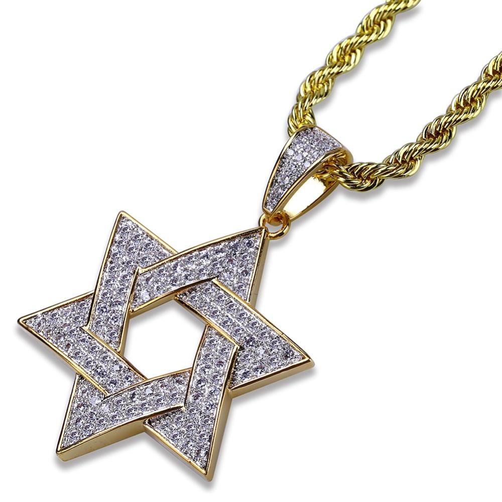 TWO-TONE STAR OF DAVID PENDANT 18K - ICECI