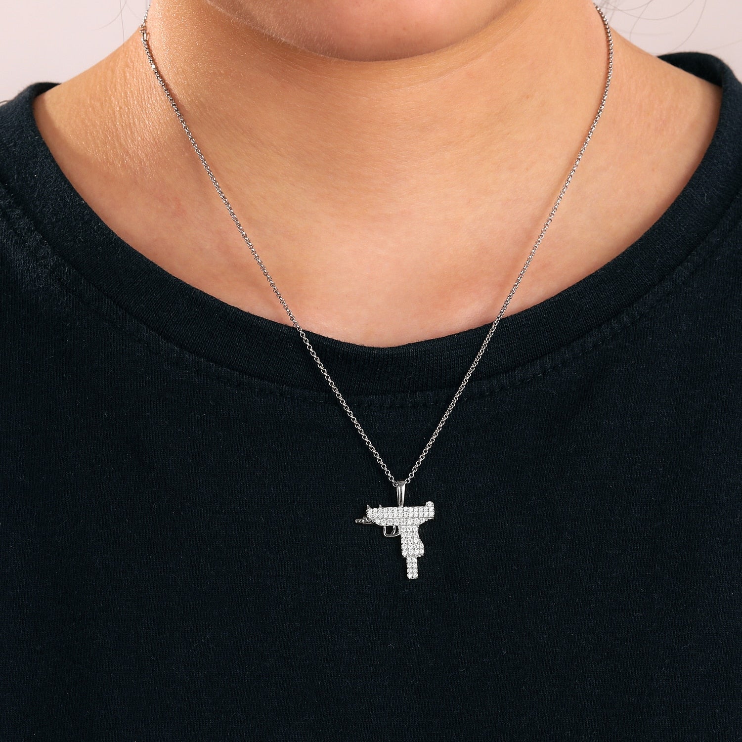 Uzi Pendant 18K x Moissanite - ICECI