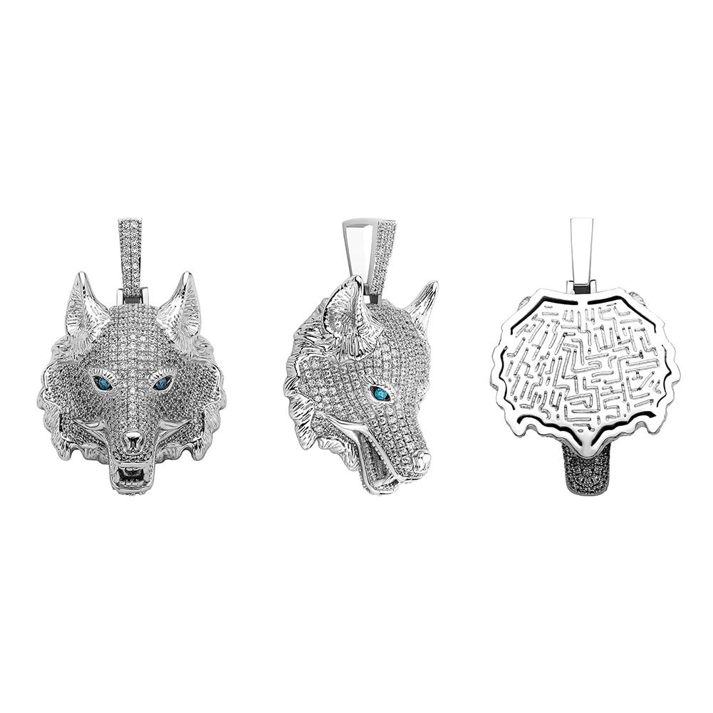 WOLF HEAD PENDANT 14K - ICECI