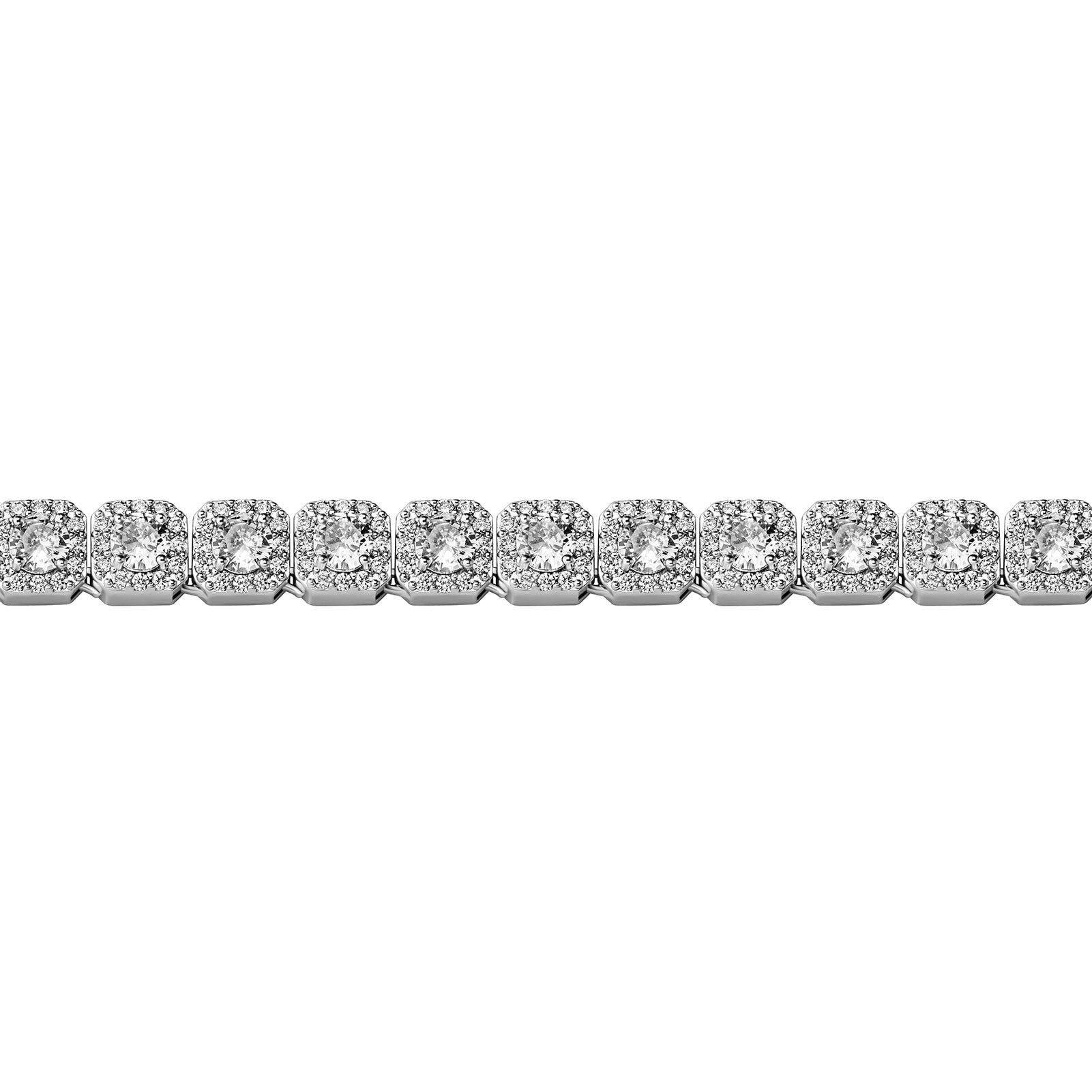 10MM CLUSTERED TENNIS CHAIN 14K - ICECI