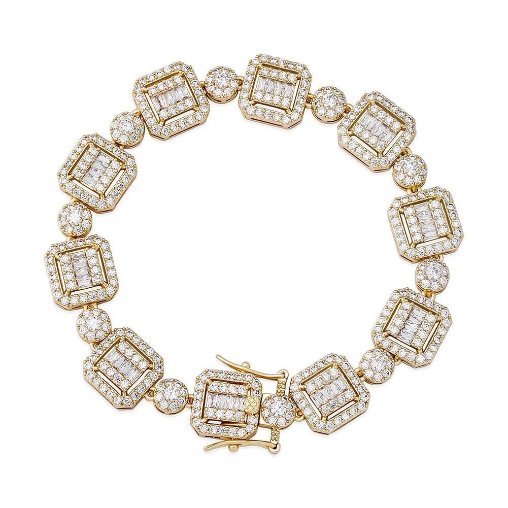 12MM BAGUETTE & ROUND BRACELET 14K - ICECI