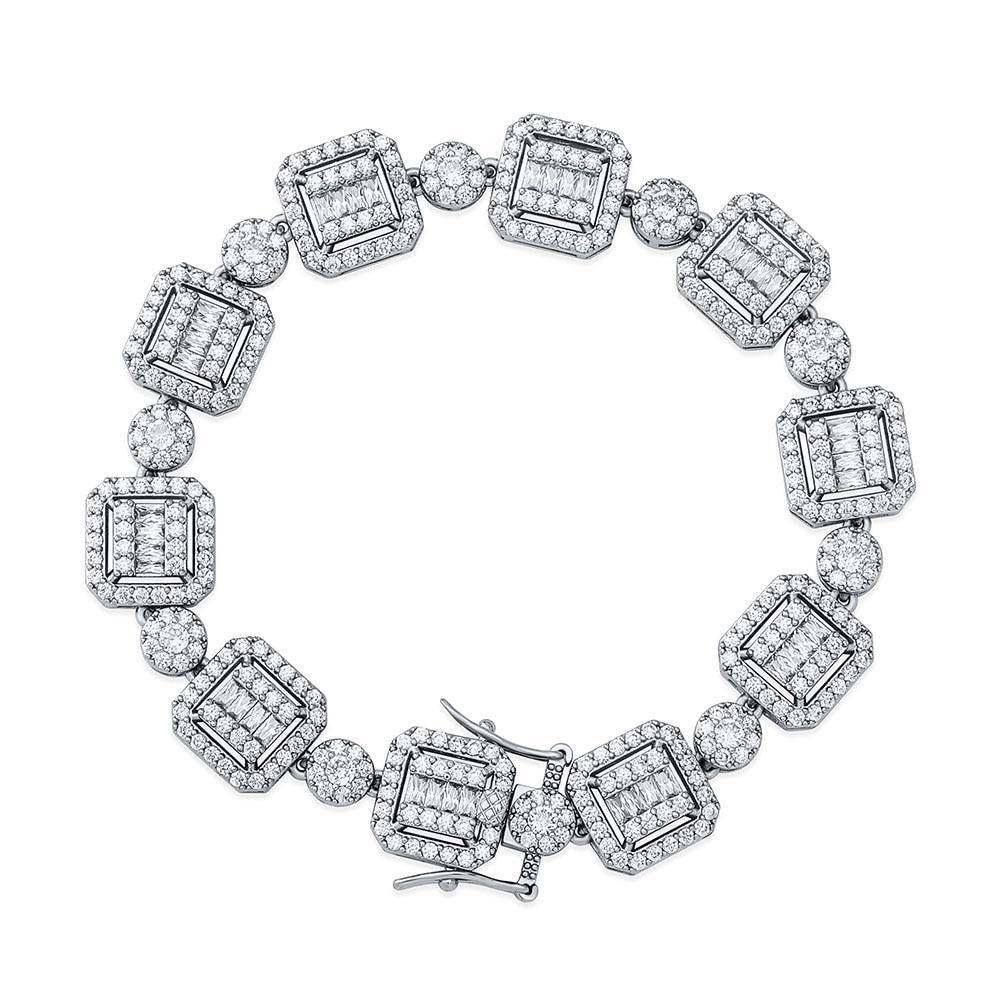 12MM BAGUETTE & ROUND BRACELET 14K - ICECI