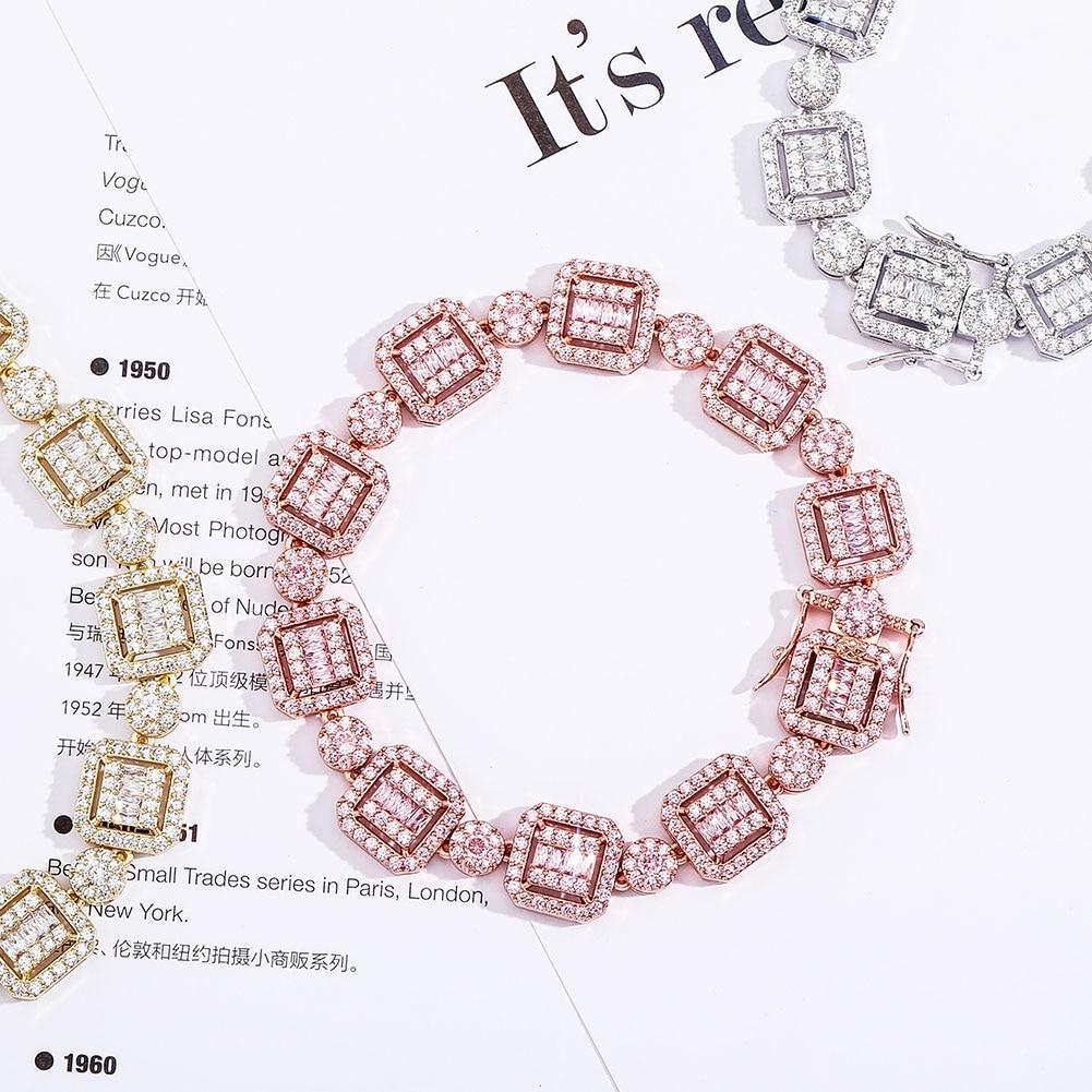 12MM BAGUETTE & ROUND BRACELET 14K - ICECI