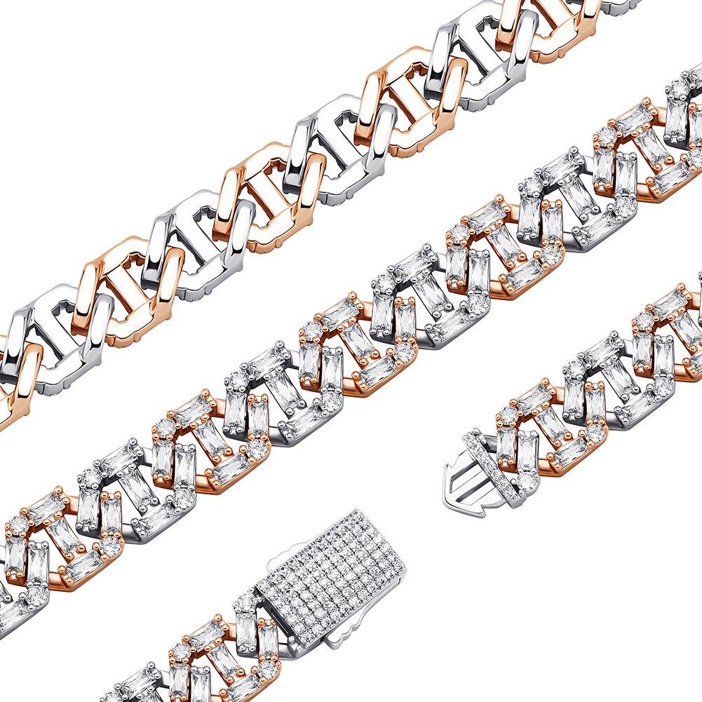 13mm Baguette Mariner Bracelet 14K - ICECI