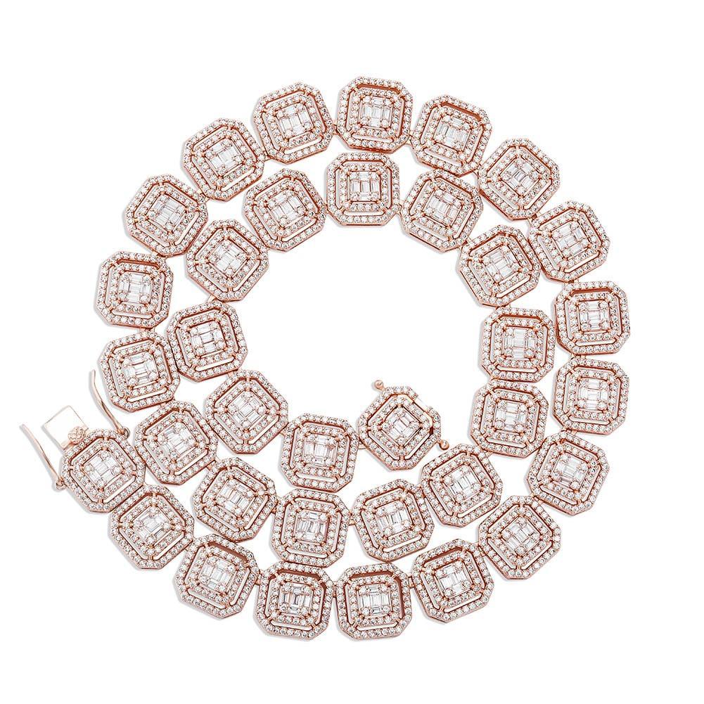 13MM BAGUETTE SOLITAIRE TENNIS CHAIN 14K - ICECI
