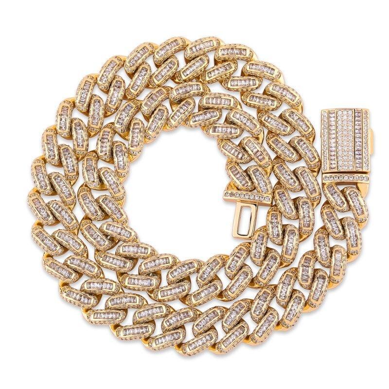 14MM BOX BAGUETTE CUBAN LINK CHAIN 18K - ICECI
