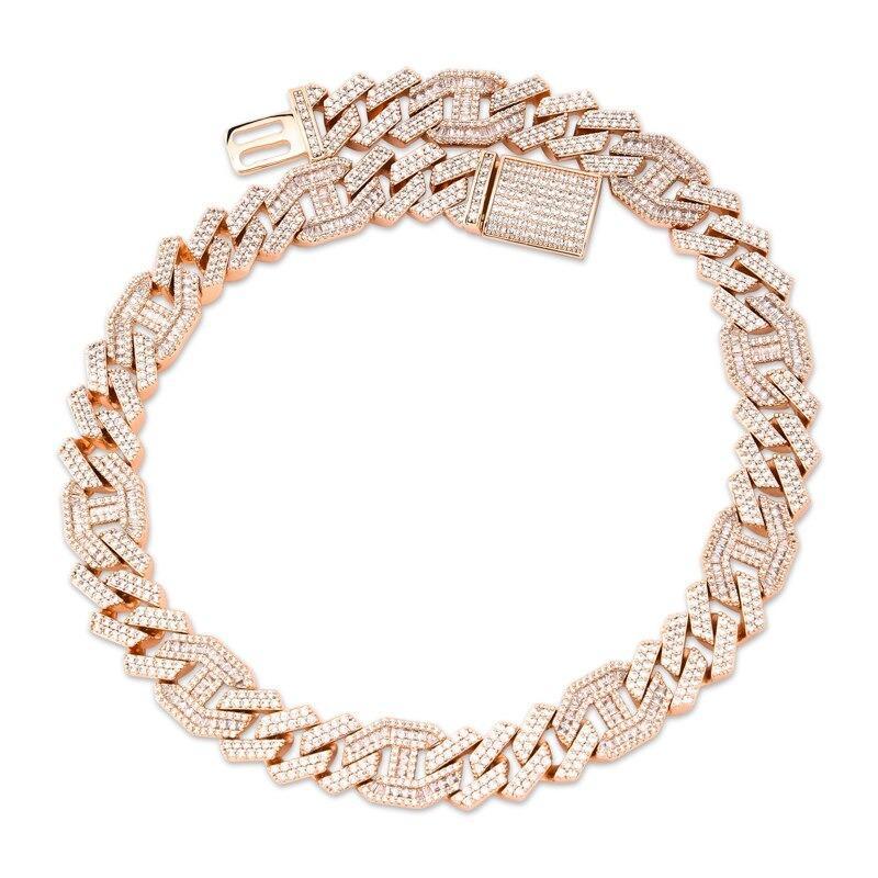 14MM PRONG BAGUETTE GUCCI CURB CHAIN 18K - ICECI