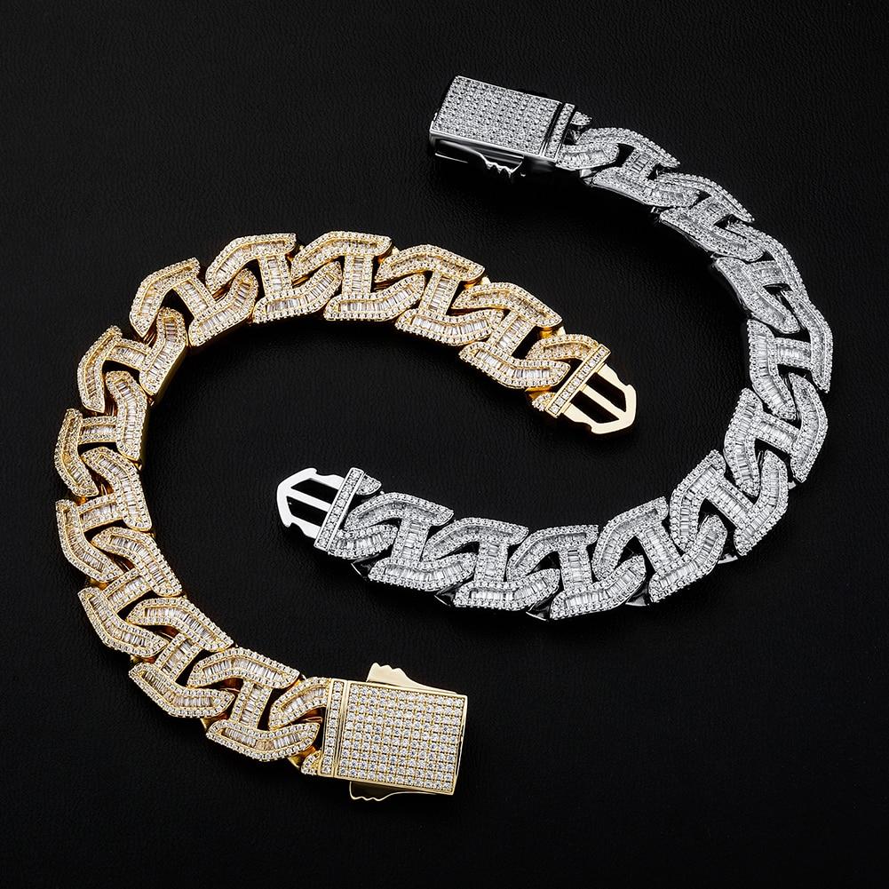 16MM BAGUETTE LINK BRACELET 14K - ICECI
