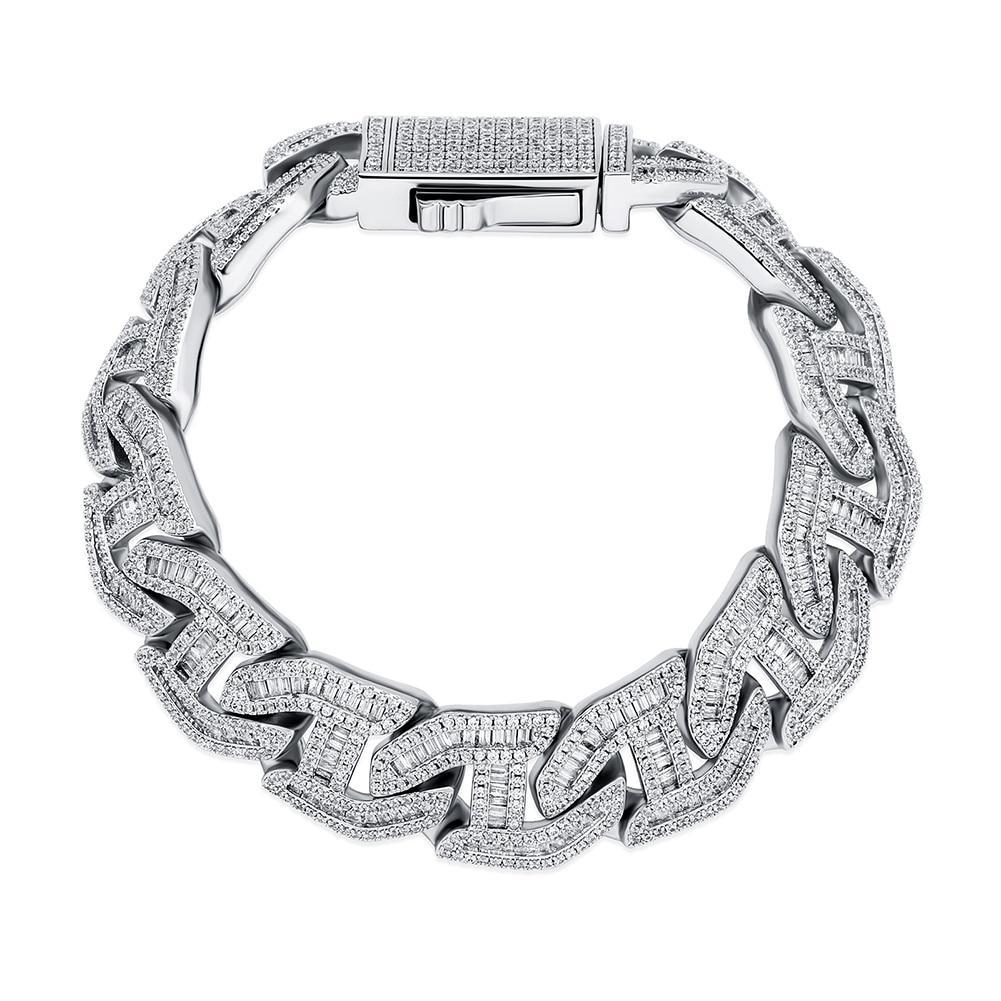 16MM BAGUETTE LINK BRACELET 14K - ICECI