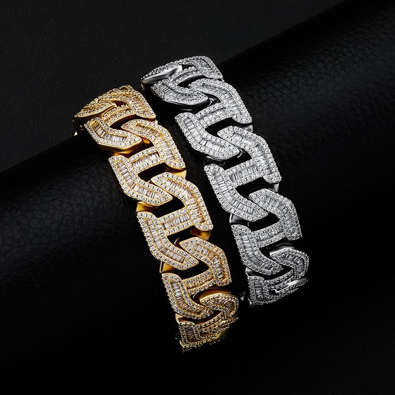 16MM BAGUETTE LINK BRACELET 14K - ICECI