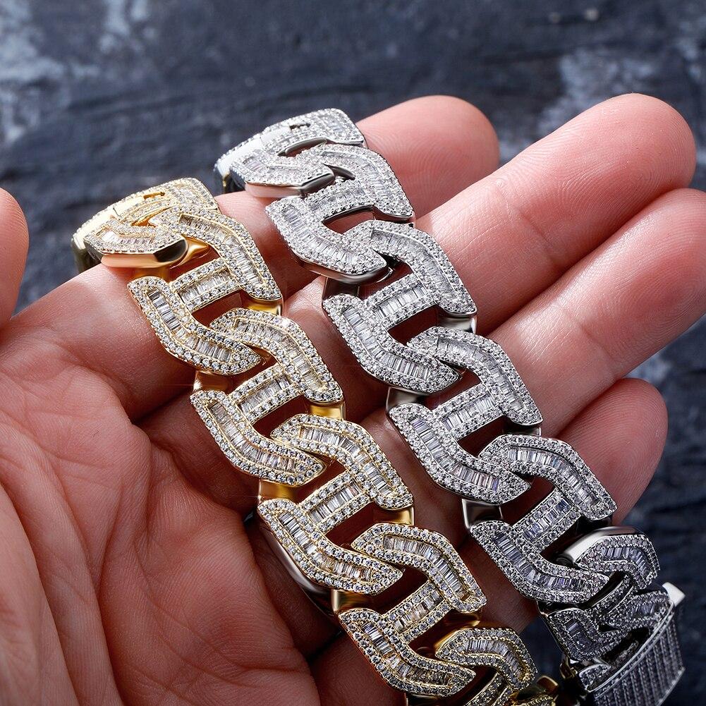 16MM BAGUETTE LINK BRACELET 14K - ICECI
