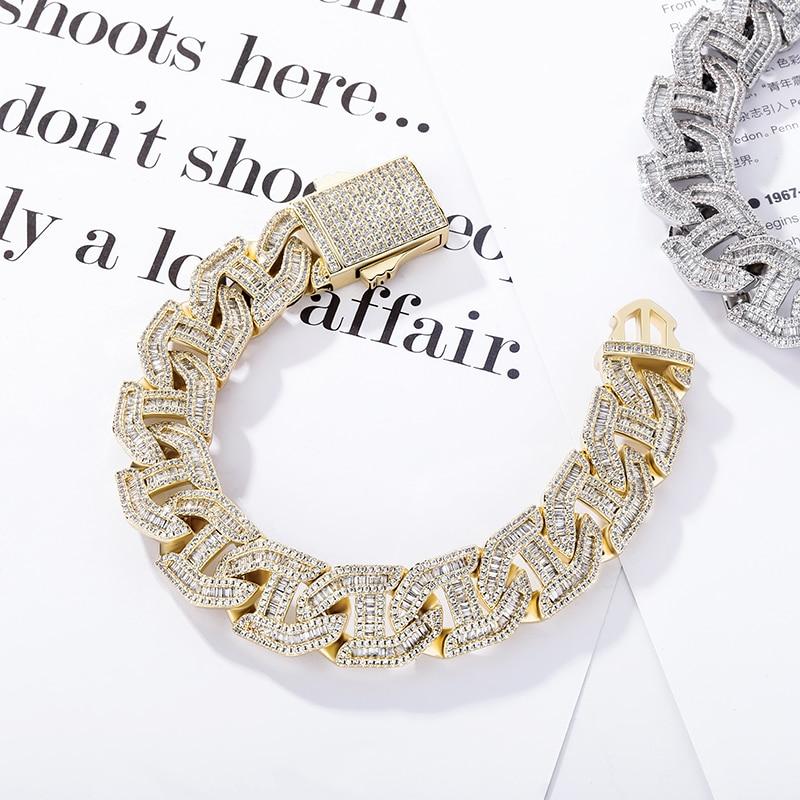 16MM BAGUETTE LINK BRACELET 14K - ICECI