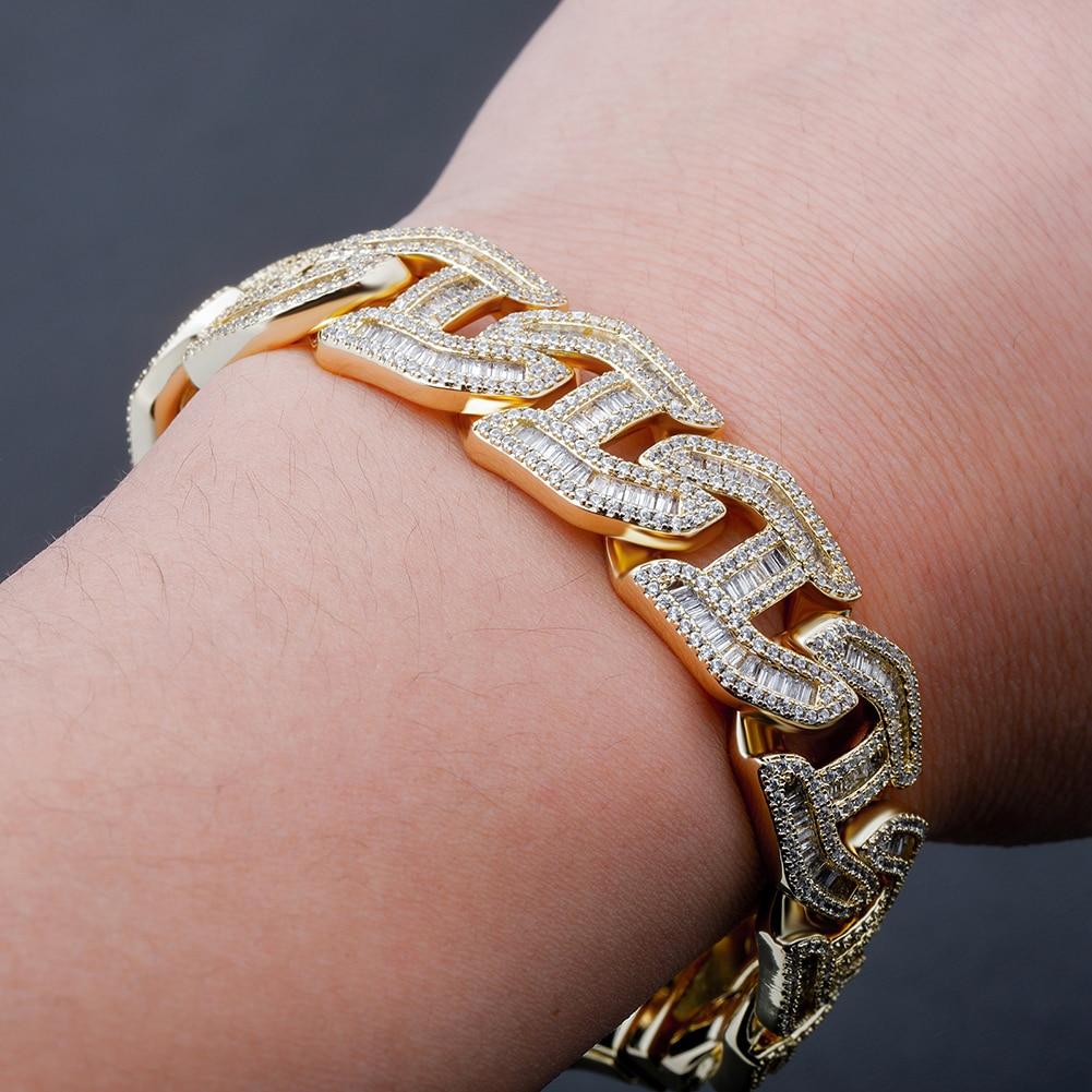 16MM BAGUETTE LINK BRACELET 14K - ICECI