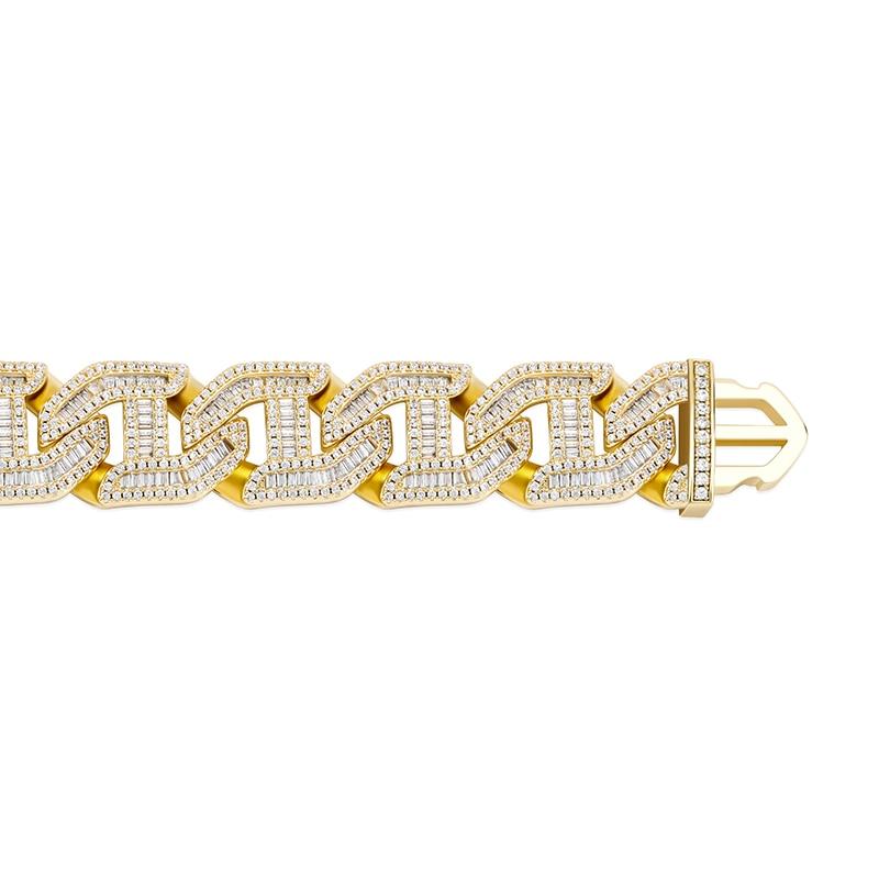 16MM BAGUETTE LINK BRACELET 14K - ICECI