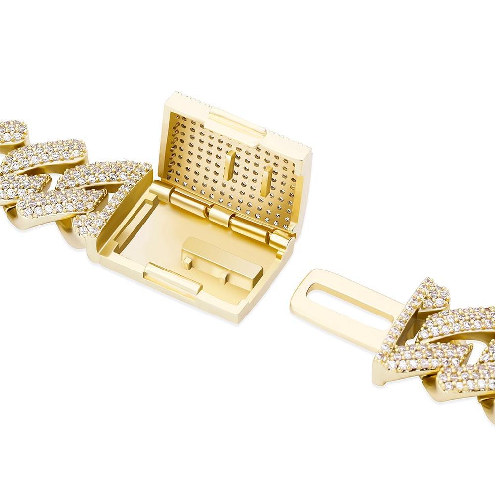 16MM DIAMOND PRONG LINK CHAIN 14K - ICECI