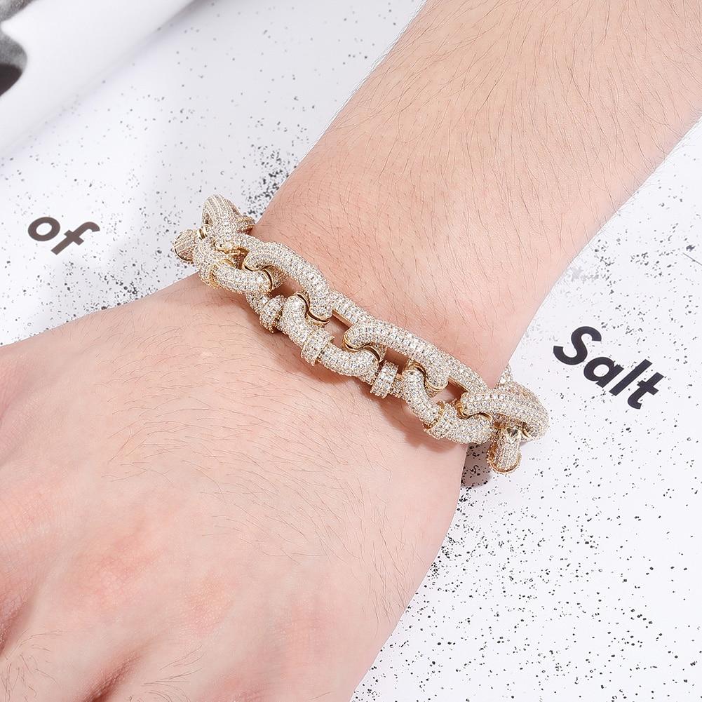 17MM CARABINER CLIP BRACELET 14K - ICECI