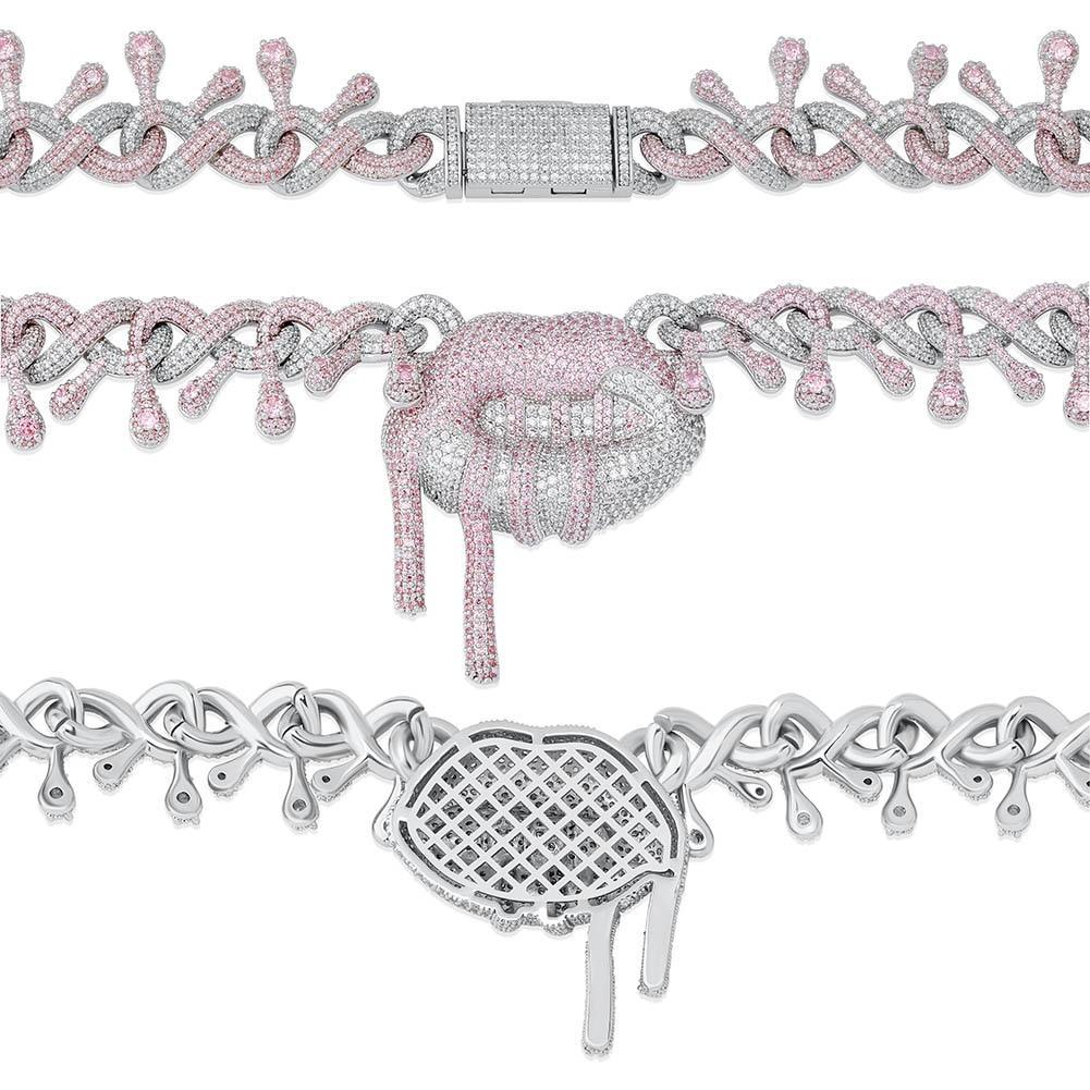 22MM INFINITY DRIP LIP CHAIN 14K - ICECI