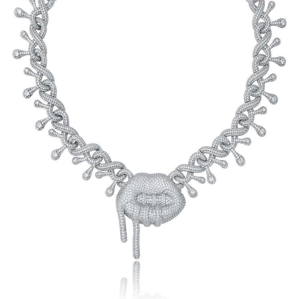 22MM INFINITY DRIP LIP CHAIN 14K - ICECI