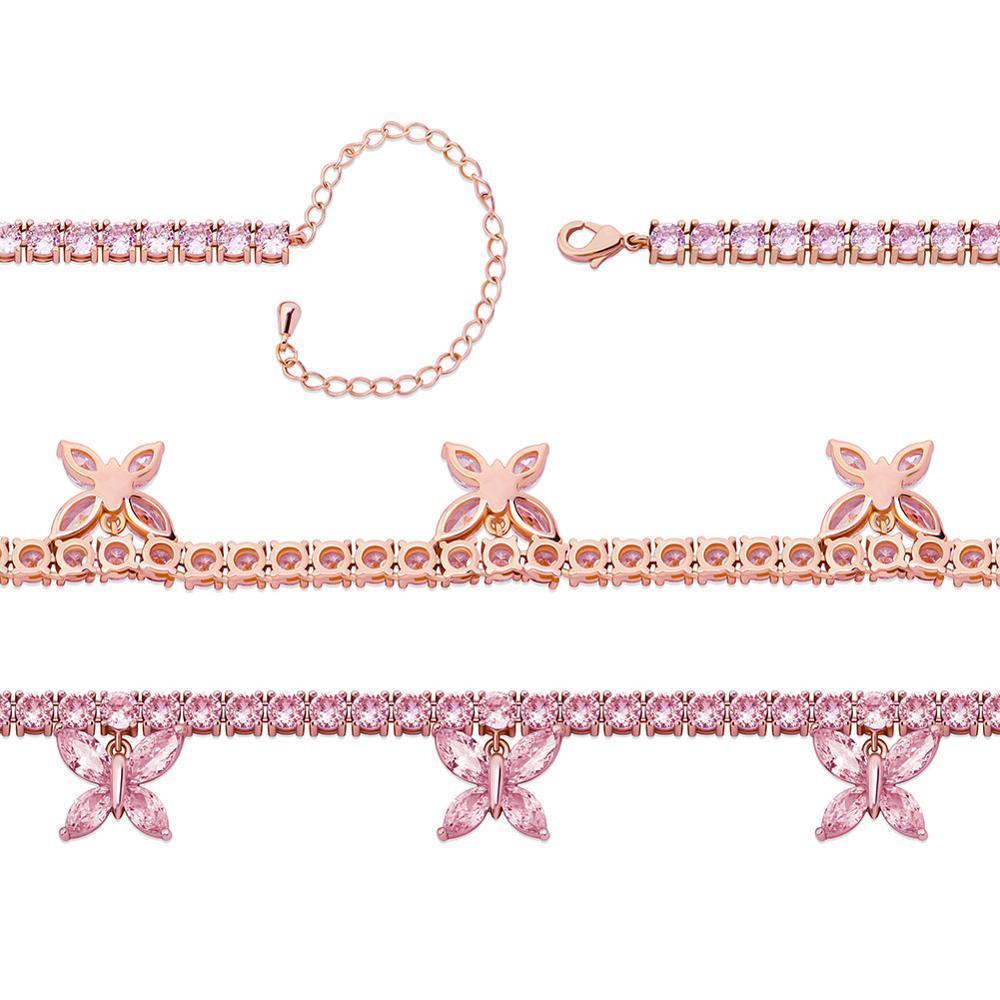 5MM CHOKER BUTTERFLY TENNIS NECKLACE 14K - ICECI