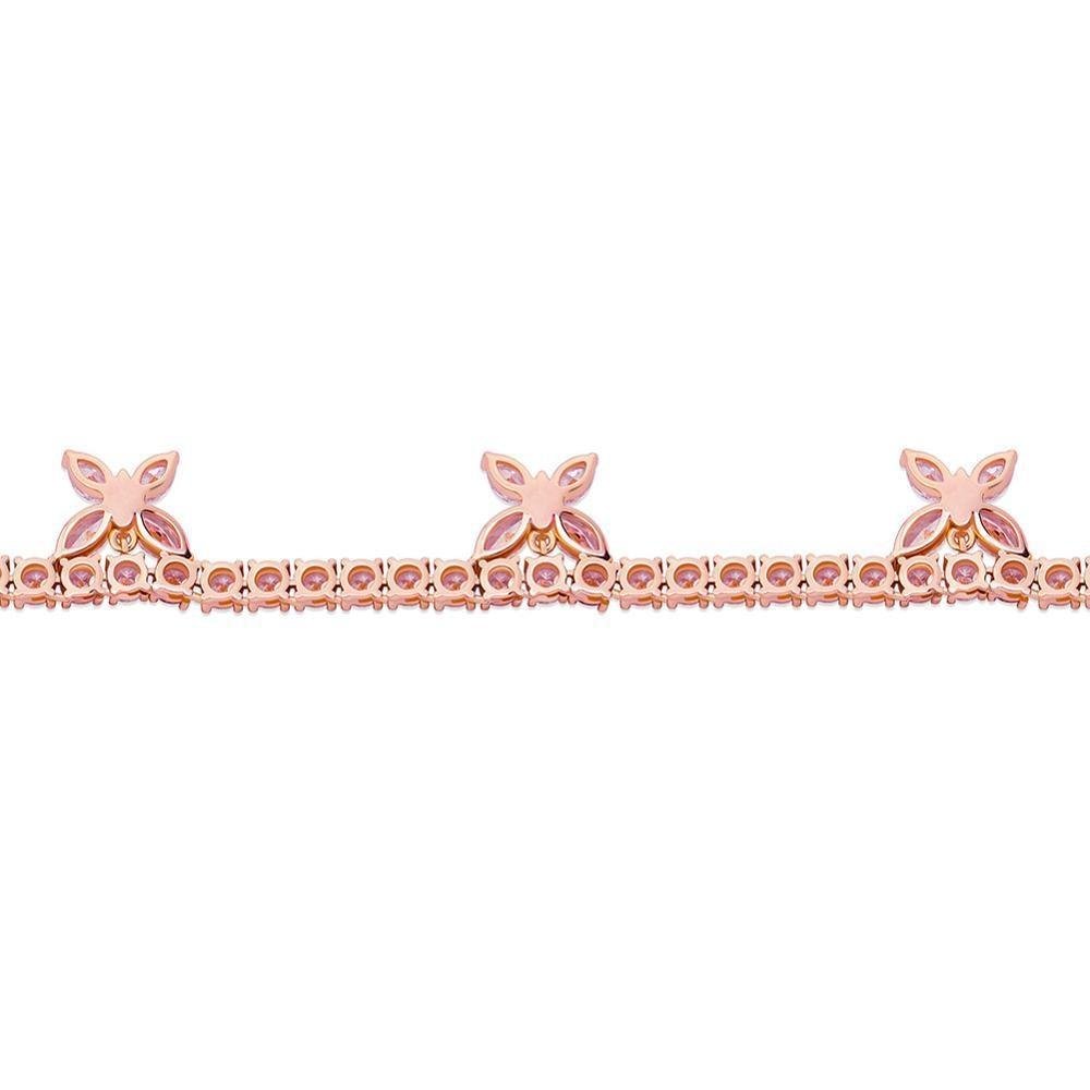 5MM CHOKER BUTTERFLY TENNIS NECKLACE 14K - ICECI