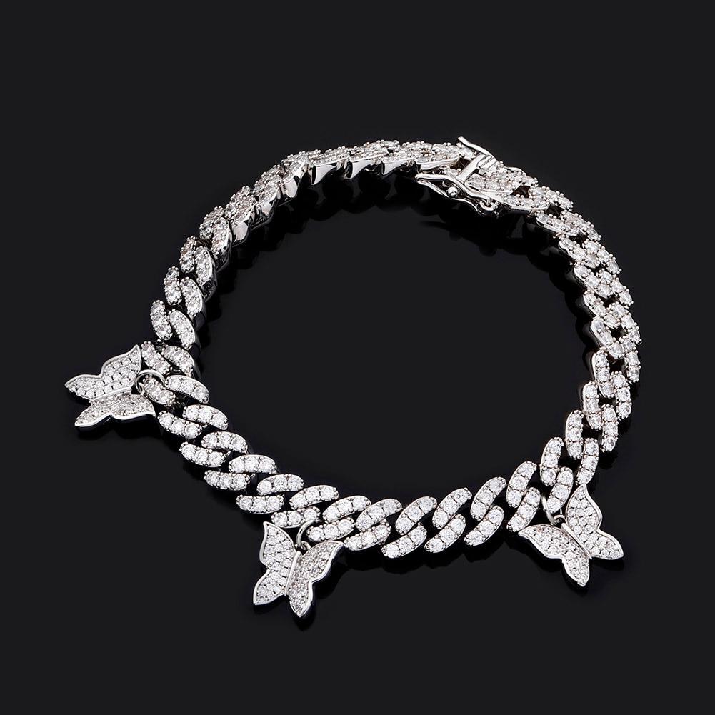 8MM BABY BUTTERFLY CUBAN BRACELET 14K - ICECI