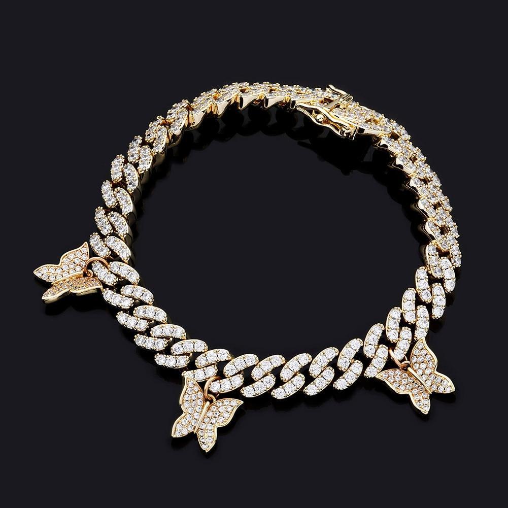 8MM BABY BUTTERFLY CUBAN BRACELET 14K - ICECI